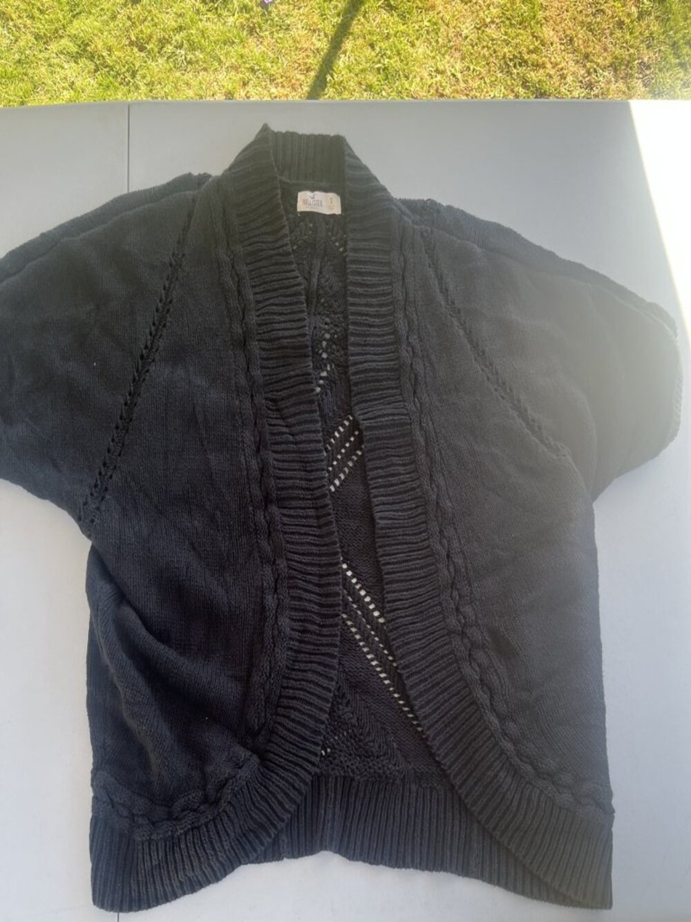Hollister Women's Black Charcoal Knit Cardigan Sweater Size S
